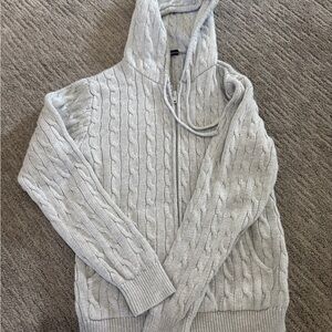 Brandy Ayla cable knit sweater zip up
